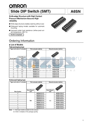 A6SN-1101 datasheet - Slide DIP Switch (SMT)