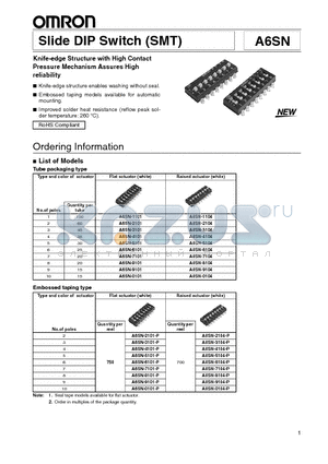 A6SN datasheet - Slide DIP Switch (SMT)