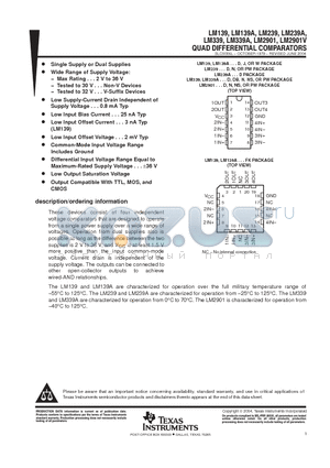 7700801DA datasheet - QUAD DIFFERENTIAL COMPARATORS