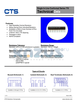 770103221P datasheet - Single In-Line Conformal