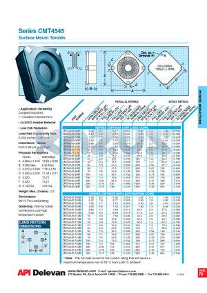 CMT4545-26M datasheet - Surface Mount Toroids