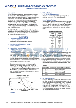 A700D107M006ATE015 datasheet - ALUMINUM ORGANIC CAPACITORS