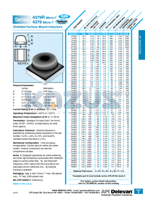 4379R-332KS datasheet - Shielded Surface Mount Inductors