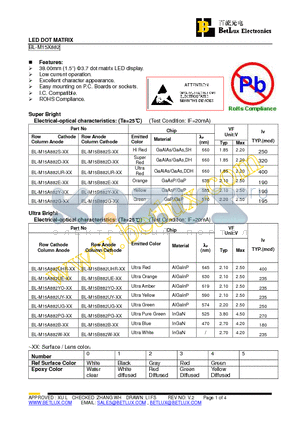 BL-M15A882UY datasheet - LED DOT MATRIX