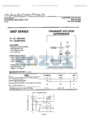 30KP43C datasheet - TRANSIENT VOLTAGE SUPPRESSOR