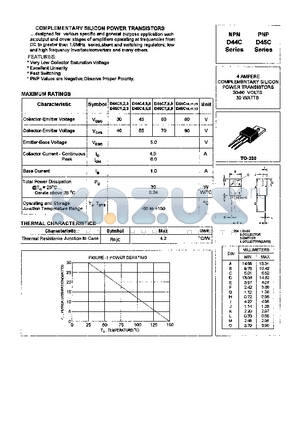 D44C2 datasheet - COMPLEMENTARY SILICON POWER TRANSISTORS