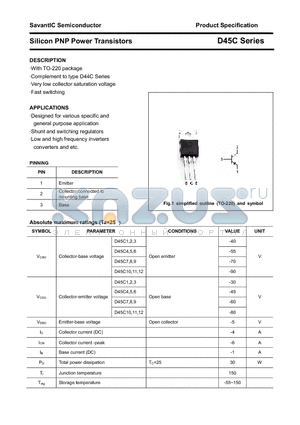 D45C1 datasheet - Silicon PNP Power Transistors