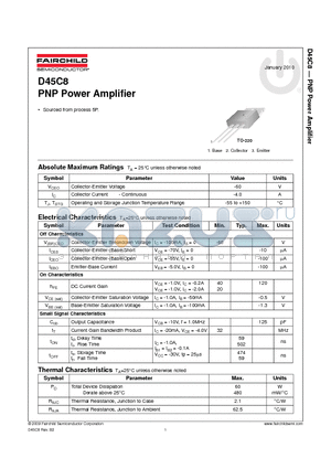 D45C8_10 datasheet - PNP Power Amplifier