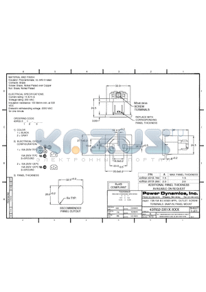 43R02-3212-200 datasheet - 10A/15A IEC 60320 APPL. OUTLET; SCREW TERMINALS; SNAP-IN, PANEL MOUNT