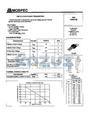 D45H1B datasheet - POWER TRANSISTORS(10A,10V,60W)