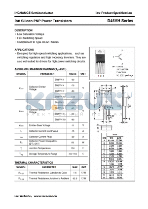 D45VH4 datasheet - isc Silicon PNP Power Transistors