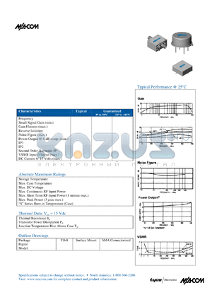 A76 datasheet - 5 TO 500 MHz CASCADABLE AMPLIFIER