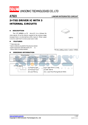 A7623 datasheet - 275 DRIVER IC WITH 3 INTERNAL CIRCUITS