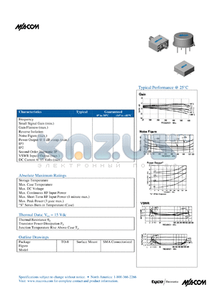 A77 datasheet - 5 TO 500 MHz CASCADABLE AMPLIFIER