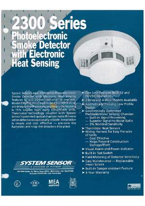 A77-716-01 datasheet - Photoelectronic Smoke detector with Electronic Heat Sensing