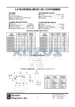 A7AD120520 datasheet - MINI DC/DC CONVERTERS