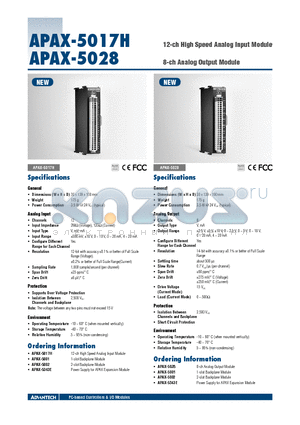 APAX-5017H datasheet - 12-ch High Speed Analog Input Module