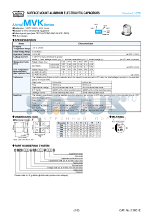 EMVK160ADA220ME55G datasheet - SURFACE MOUNT ALUMINUM ELECTROLYTIC CAPACITORS