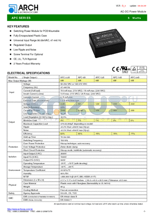 APC-15D datasheet - AC-DC Power Module