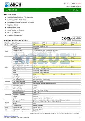 APC-15S datasheet - AC-DC Power Module