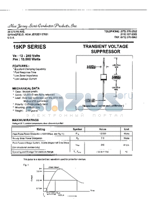 15KP150C datasheet - TRANSIENT VOLTAGE SUPPRESSOR