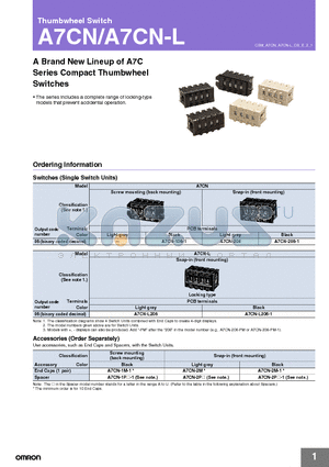 A7CN-2M-1 datasheet - Thumbwheel Switch