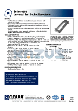 44-6556-11 datasheet - Universal Test Socket Receptacle