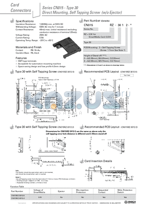 CN015PZ-3013-2 datasheet - Direct Mounting, Self Tapping Screw SMT Fixing