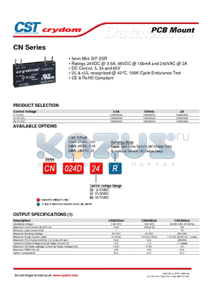 CN024D24 datasheet - 5mm Mini SIP SSR