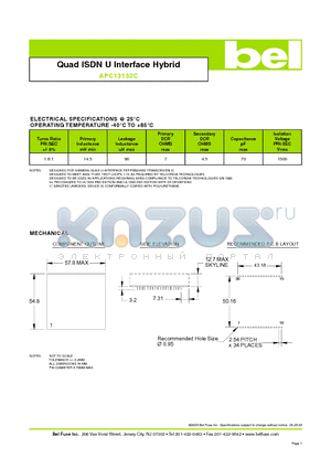 APC13132C datasheet - Quad ISDN U Interface Hybrid
