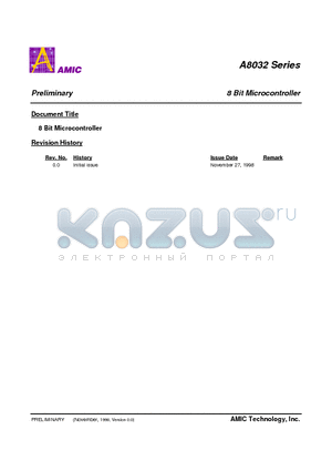 A8032-12 datasheet - 8 Bit Microcontroller