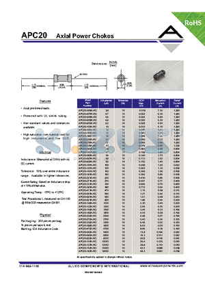 APC20-120K-RC datasheet - Axial Power Chokes