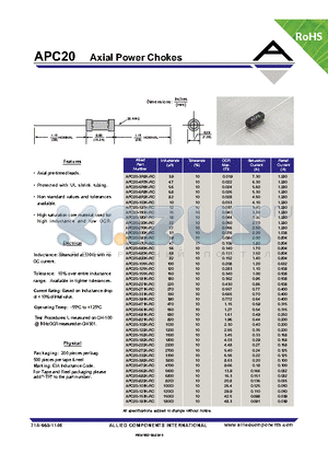 APC20-120K-RC datasheet - Axial Power Chokes