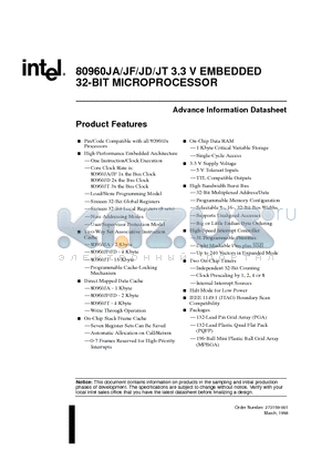 A80960JA-33 datasheet - EMBEDDED 32-BIT MICROPROCESSOR