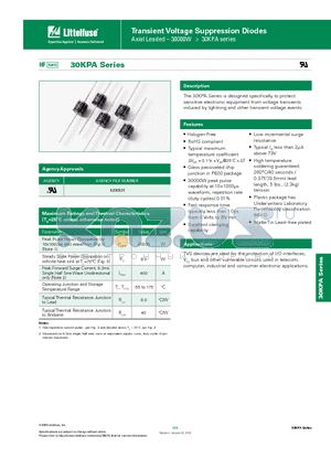 30KPA180A datasheet - Transient Voltage Suppression Diodes