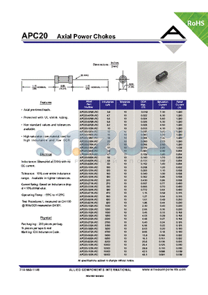 APC20-470K-RC datasheet - Axial Power Chokes