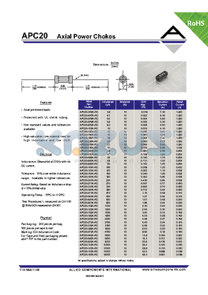 APC20-470K-RC datasheet - Axial Power Chokes