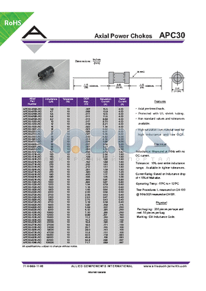 APC30-103K-RC datasheet - Axial Power Chokes