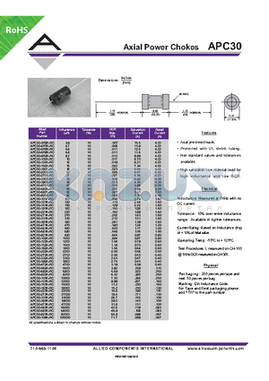 APC30-150K-RC datasheet - Axial Power Chokes