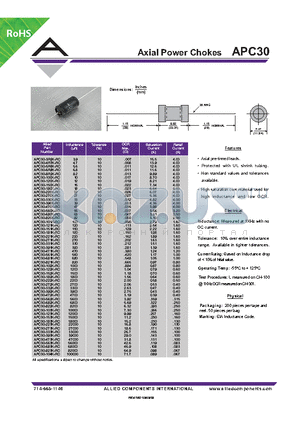 APC30-222K-RC datasheet - Axial Power Chokes