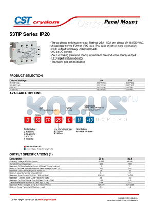 D53TP25C datasheet - PANEL MOUNT