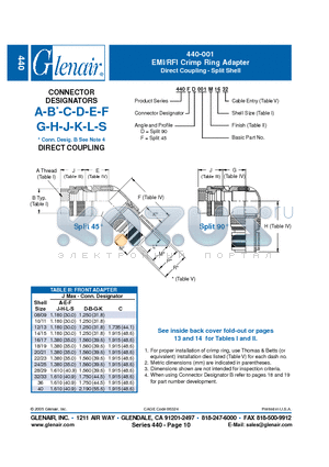 440AF001M18 datasheet - EMI/RFI Crimp Ring Adapter