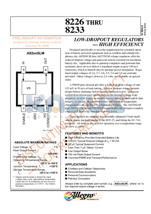 A8228SLM datasheet - LOW-DROPOUT REGULATORS . HIGH EFFICIENCY