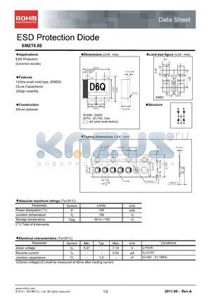 EMZT6.8E datasheet - ESD Protection Diode