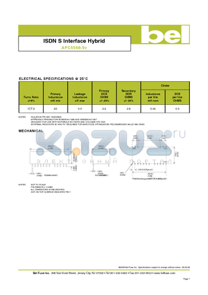 APC5568-5V datasheet - ISDN S Interface Hybrid