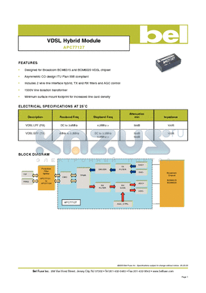 APC77127 datasheet - VDSL Hybrid Module