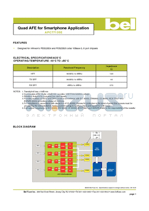 APC77135E datasheet - Quad AFE for Smartphone Application