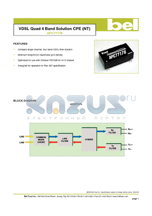 APC77176 datasheet - VDSL Quad 4 Band Solution CPE (NT)