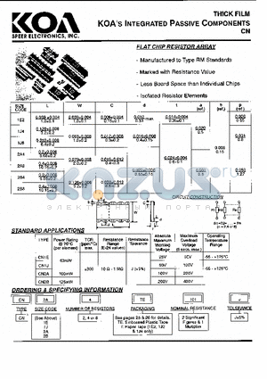 CN1E2T101J datasheet - Manufactured to type RM Standards
