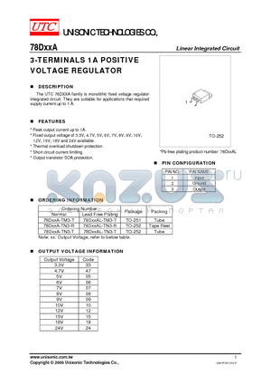 78DXXA-TN3-T datasheet - Linear Integrated Circuit
